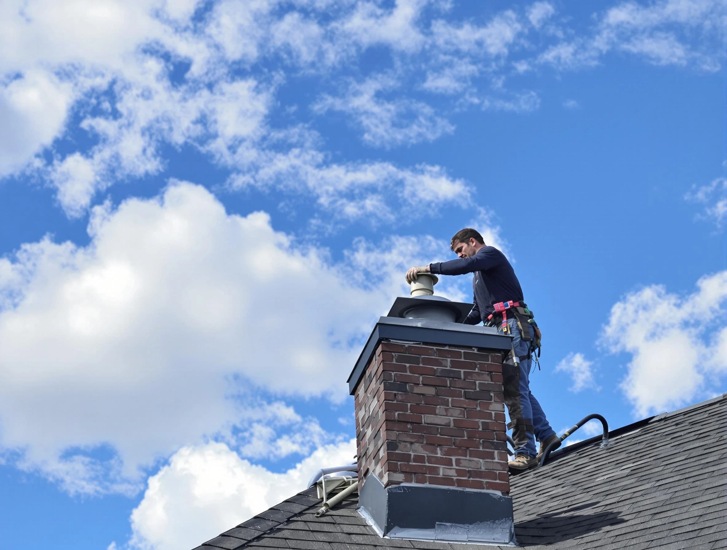 Passaic Chimney Sweep installing a sturdy chimney cap in Passaic, NJ