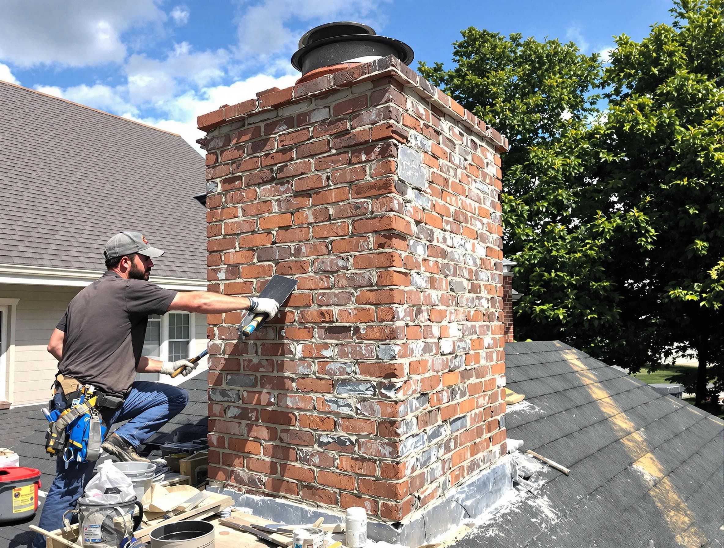 Completed chimney rebuild by Passaic Chimney Sweep in Passaic, NJ
