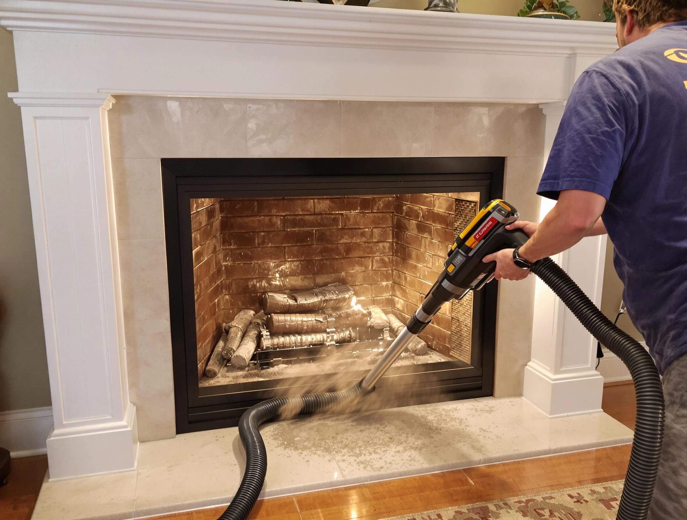 Fireplace cleaning performed by Passaic Chimney Sweep in Passaic, NJ