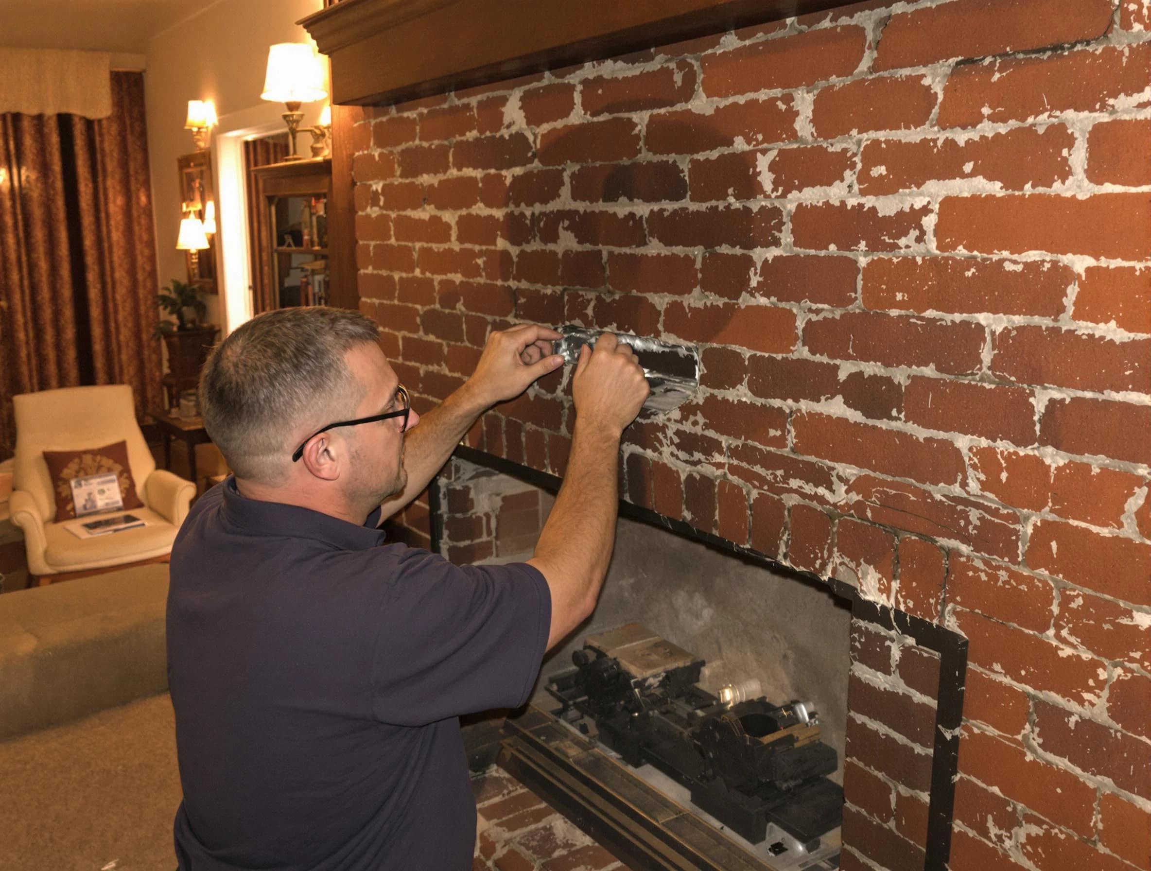 Passaic Chimney Sweep expert fixing a fireplace in Passaic, NJ