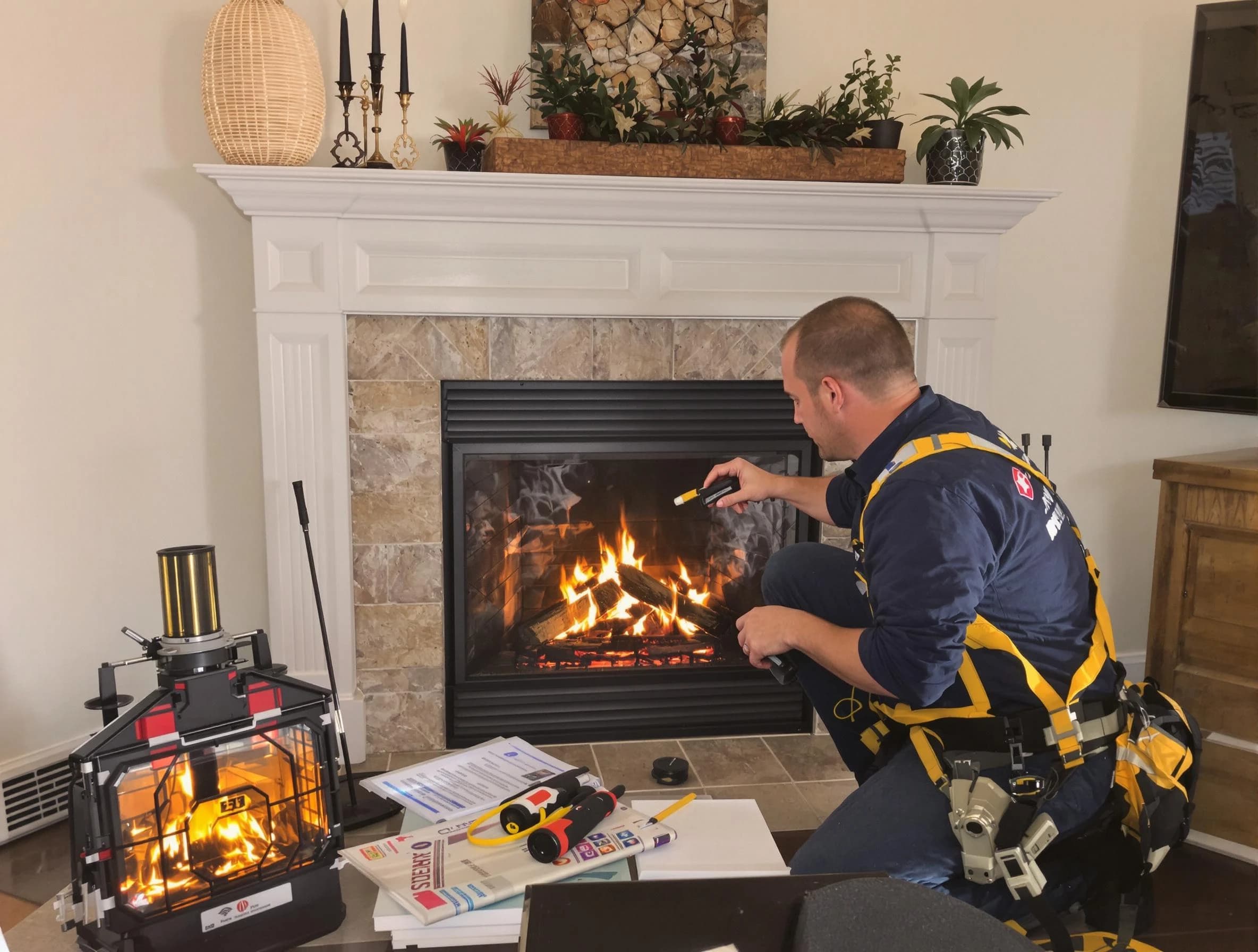 Safety-focused fireplace inspection by Passaic Chimney Sweep in Passaic, NJ